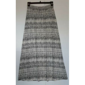 Cynthia Rowley Women'sBlack & Cream Elastic Waist Maxi Skirt Stretch Size M